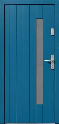Drzwi zewnętrzne nowoczesne 689,7S1 niebieskie