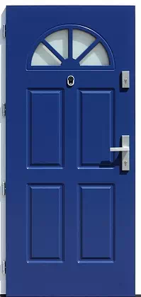 Drzwi zewnętrzne drewniane 506 niebieskie